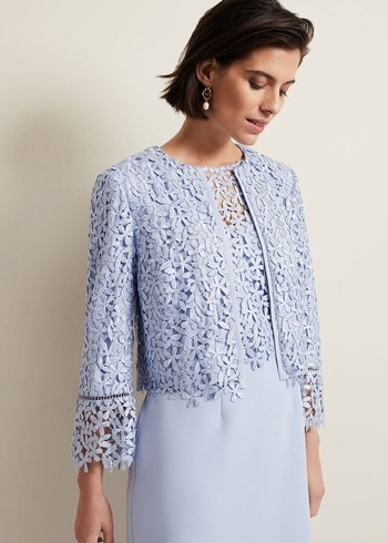 Phase Eight Daisy Lace Jackets Blue USA | 5961872-WH